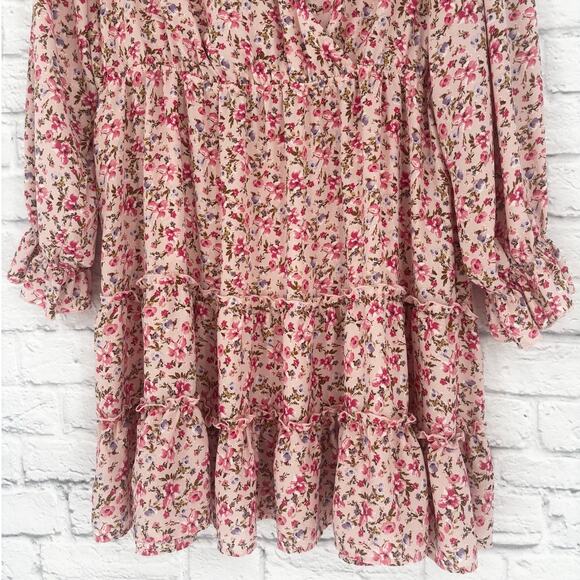 Inspired Hearts Pink Floral Ruffle Dress Size 3X - Picture 5 of 6